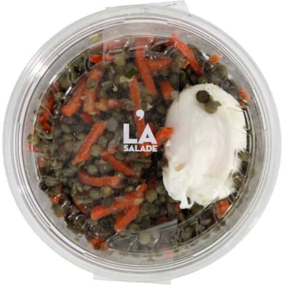 Monoprix - Salade de lentilles vertes avec œuf poché et carottes (200g)