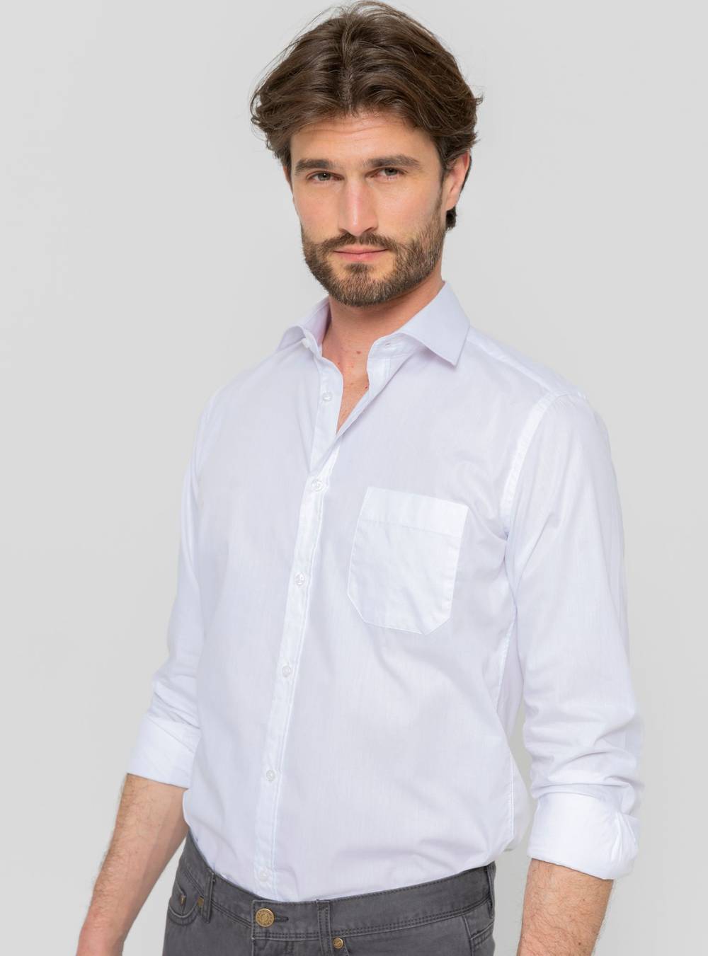 Arrow camisa cuello italiano puño doble (color: blanco. talla: m | 16.5\" | cuello 41 cm | mangas 33/34)