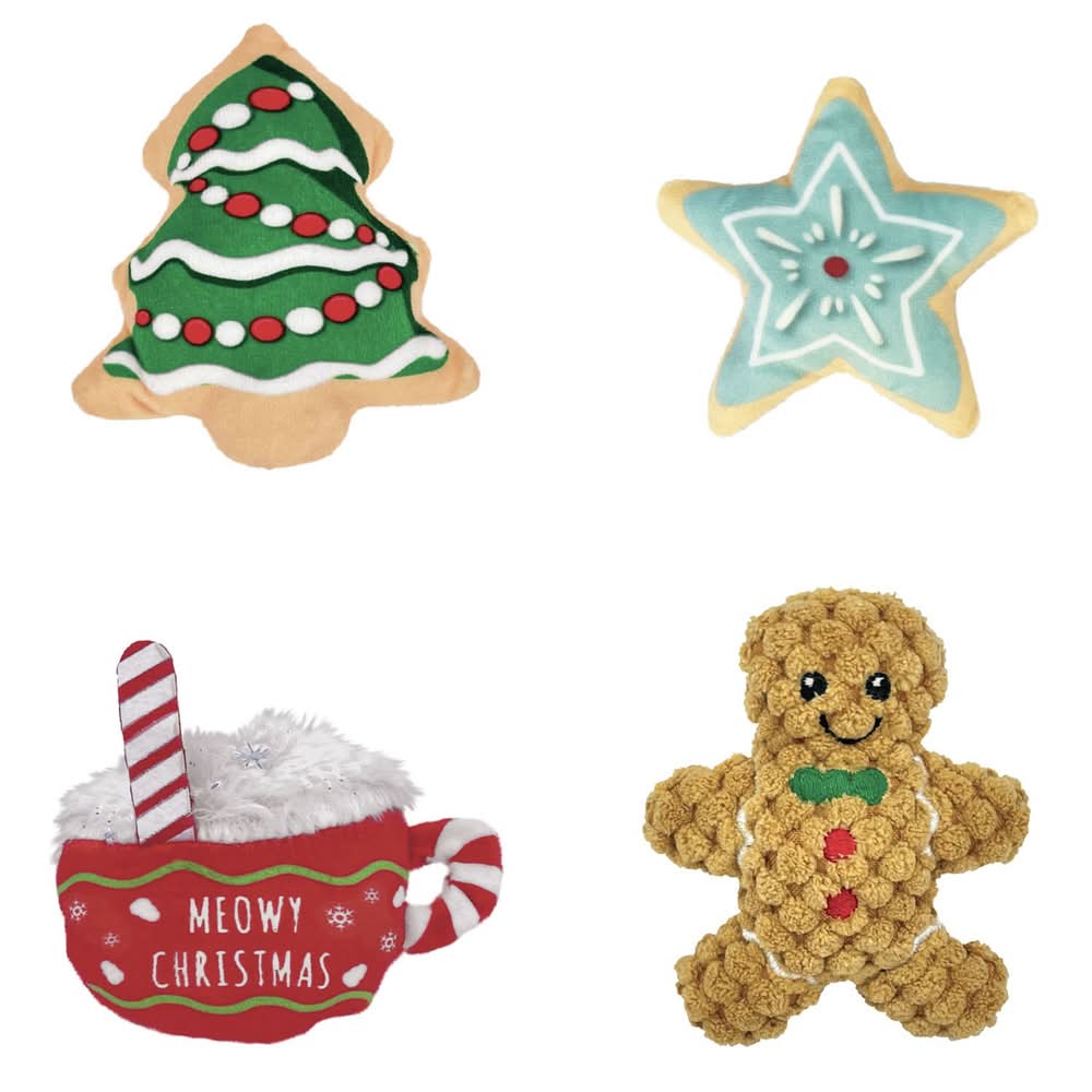 KONG Scrattles Cafe Assorted Holiday Cat Toys, 1 ea