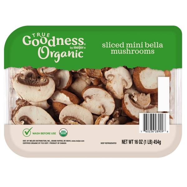True Goodness Organic Whole Mini Bella Mushrooms