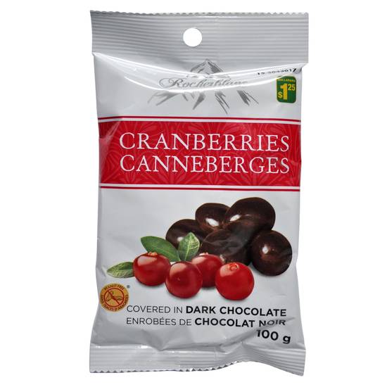 Rocherblanc Dark Chocolate 50% Covered Cranberries (70g)