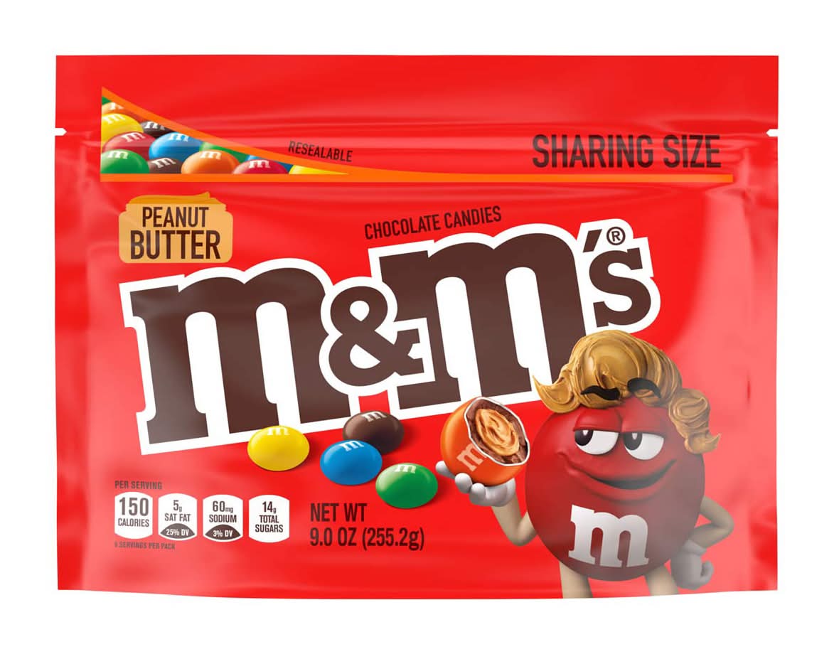 M&M's'S Peanut Butter Milk Chocolate Candy Sharing Size Bag 9 Oz