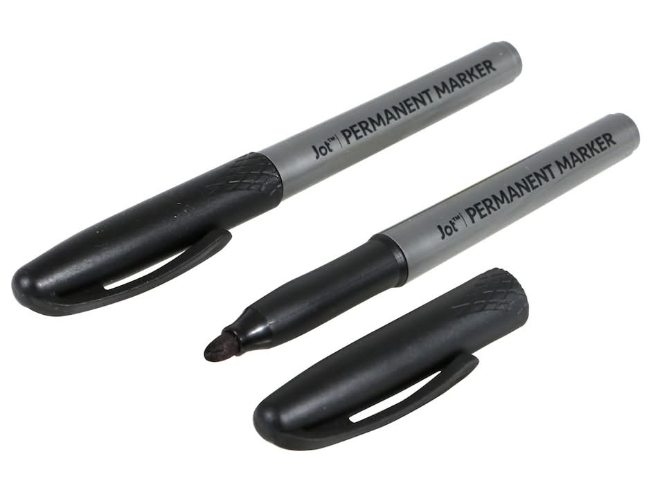 Jot Fine Tip Permanent Markers, Black (2 ct)