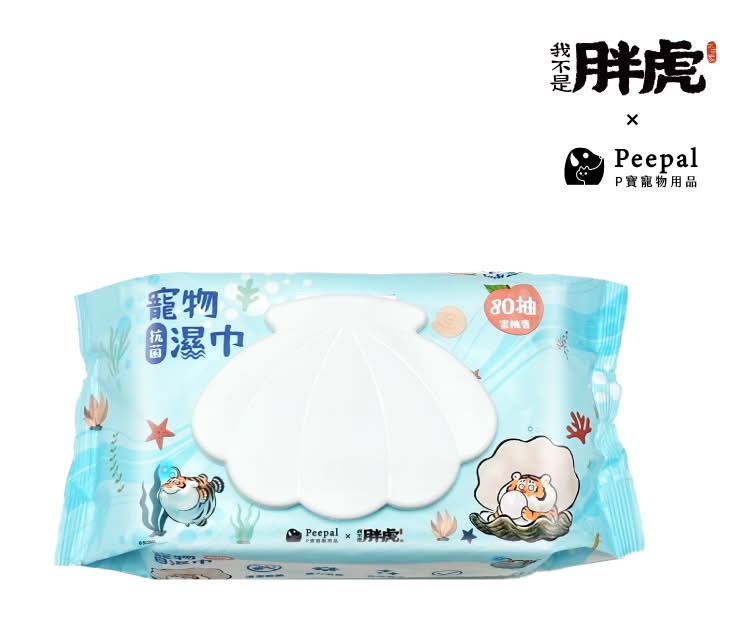 Peepal x 我不是胖虎-抗菌寵物濕巾-80抽 <1PC包 x 1 x 1PC包>