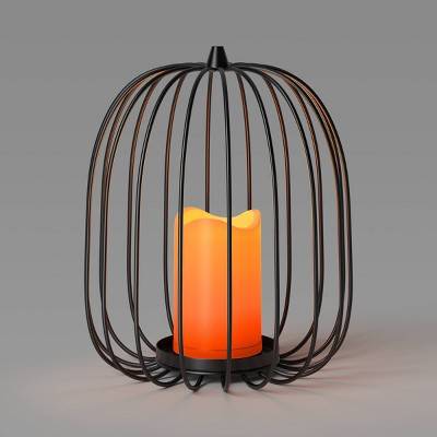 10" Lit Metal Twig Lantern Halloween Decorative Sculpture - Hyde & EEK! Boutique™