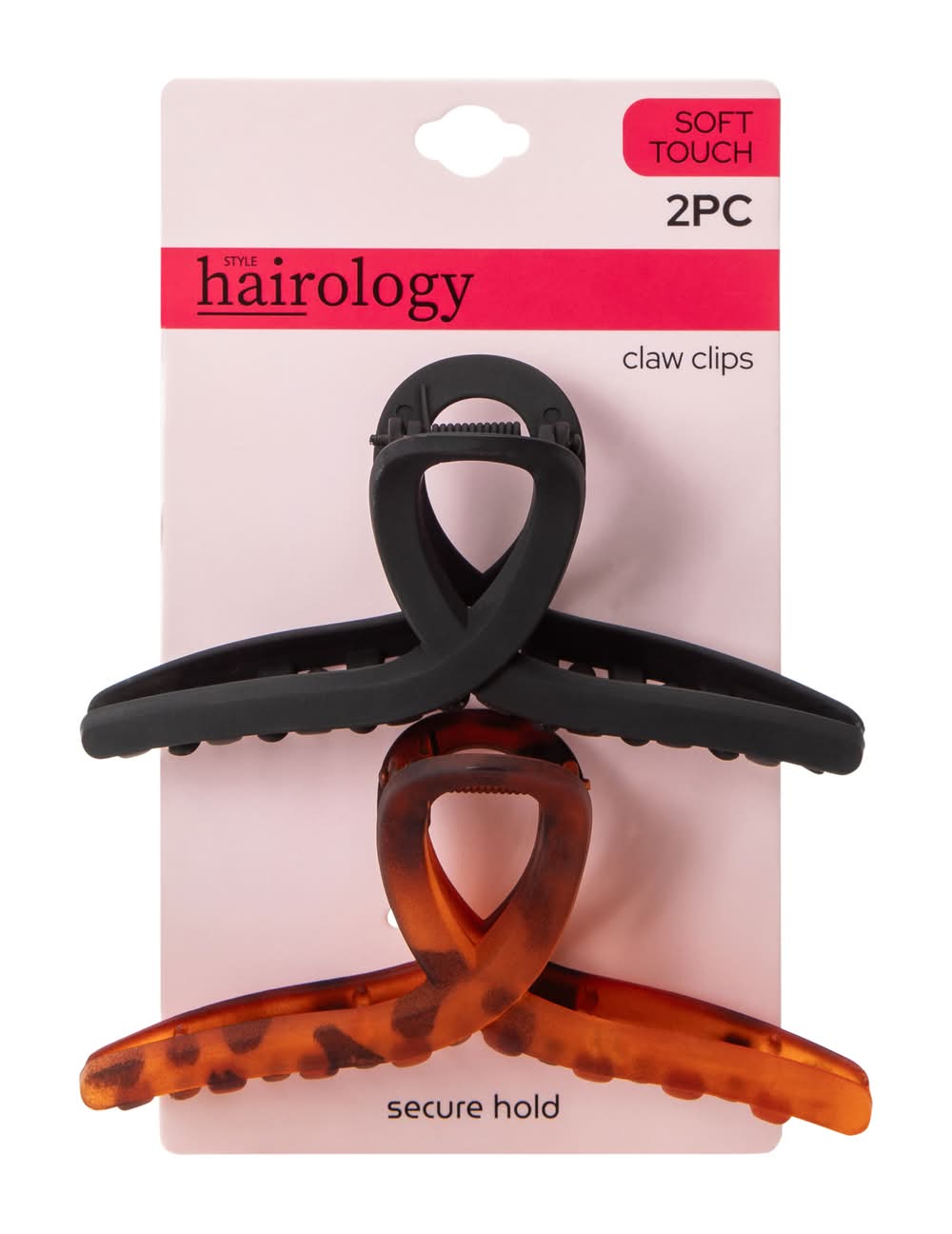Soft-Touch Claw Clips 2-Count Black