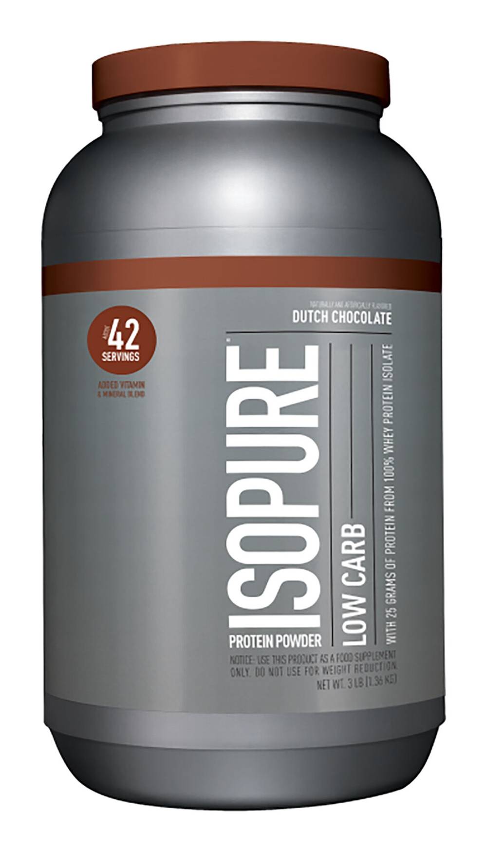 Isopure Whey Isolate Protein Powdek, Dutch Chocolate (3 lbs)