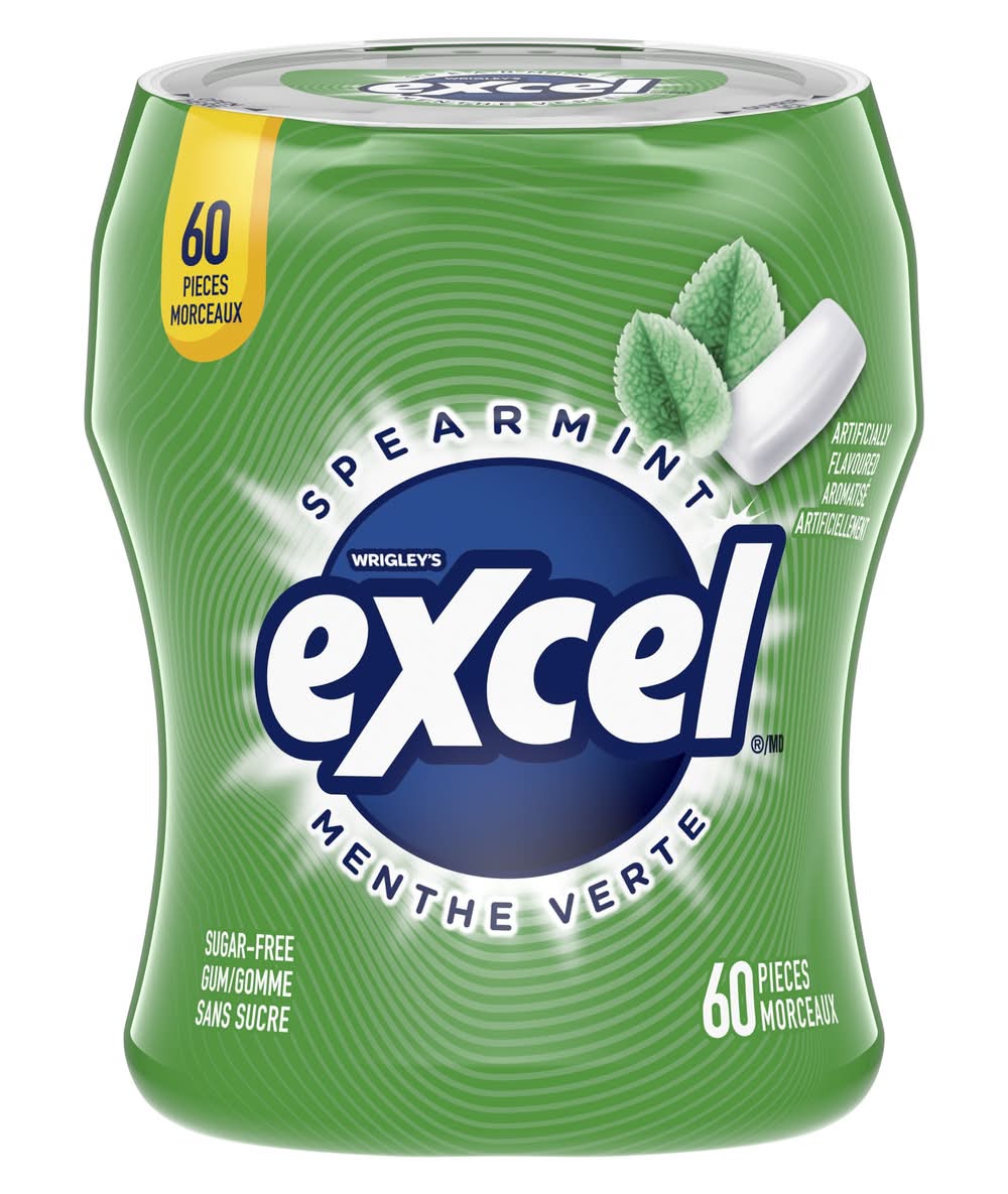 Excel gomme sans sucre - sugar-free gum (60 unités) (menthe verte)