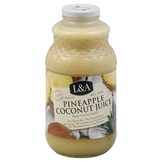 L&A 100% Pure Pineapple Coconut Juice (32 fl oz)