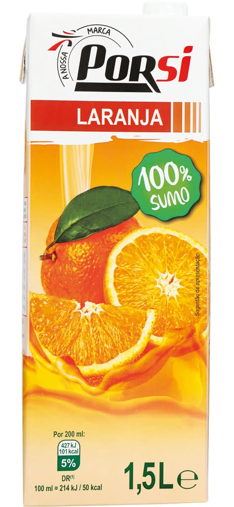 Porsi - Sumo 100%, laranja, embalagem de 1,5 l