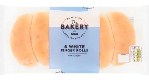 ASDA The Bakery White Finger Rolls (6 pack)