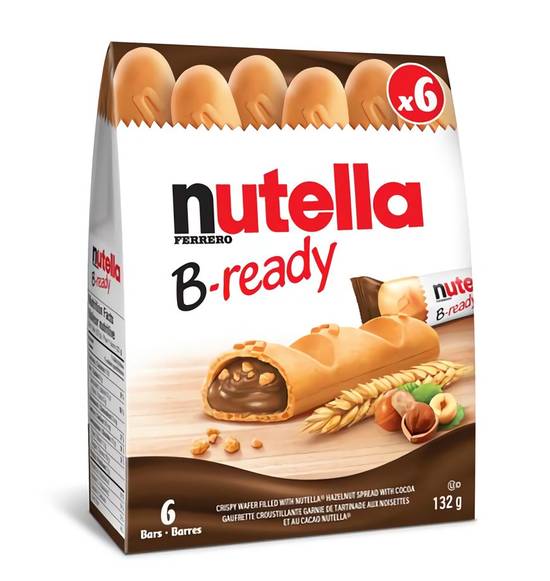 Nutella ferrero nutella b-ready, 6 bar - b-ready bars (6 units)