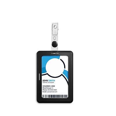 Staples Clip on Id Badge Holder, 4 x 2.87, Black