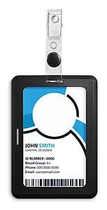 Staples Clip On ID Badge Holder, 4 x 2.87, Rubber, Black (51917)