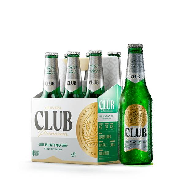 Sixpack Cerveza Club Platino 330ml