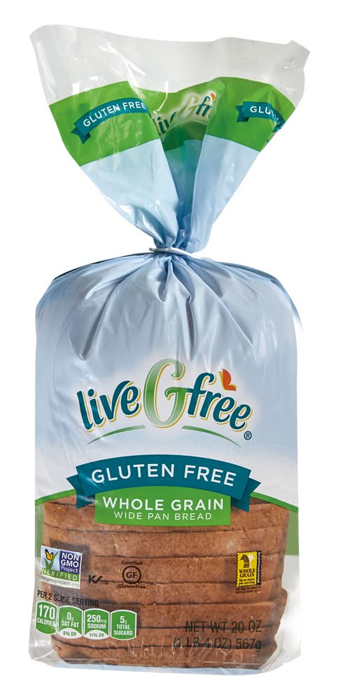 liveGfree Gluten Free Wide Pan Whole Grain Bread (20 oz)