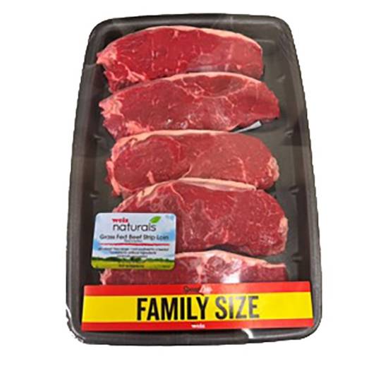 Weis Quality Boneless New York Steak Grass Fed Family Pack