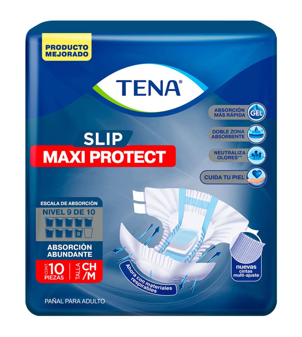 Tena · Slip maxi protect pañales para adulto, CH-M (10 un)