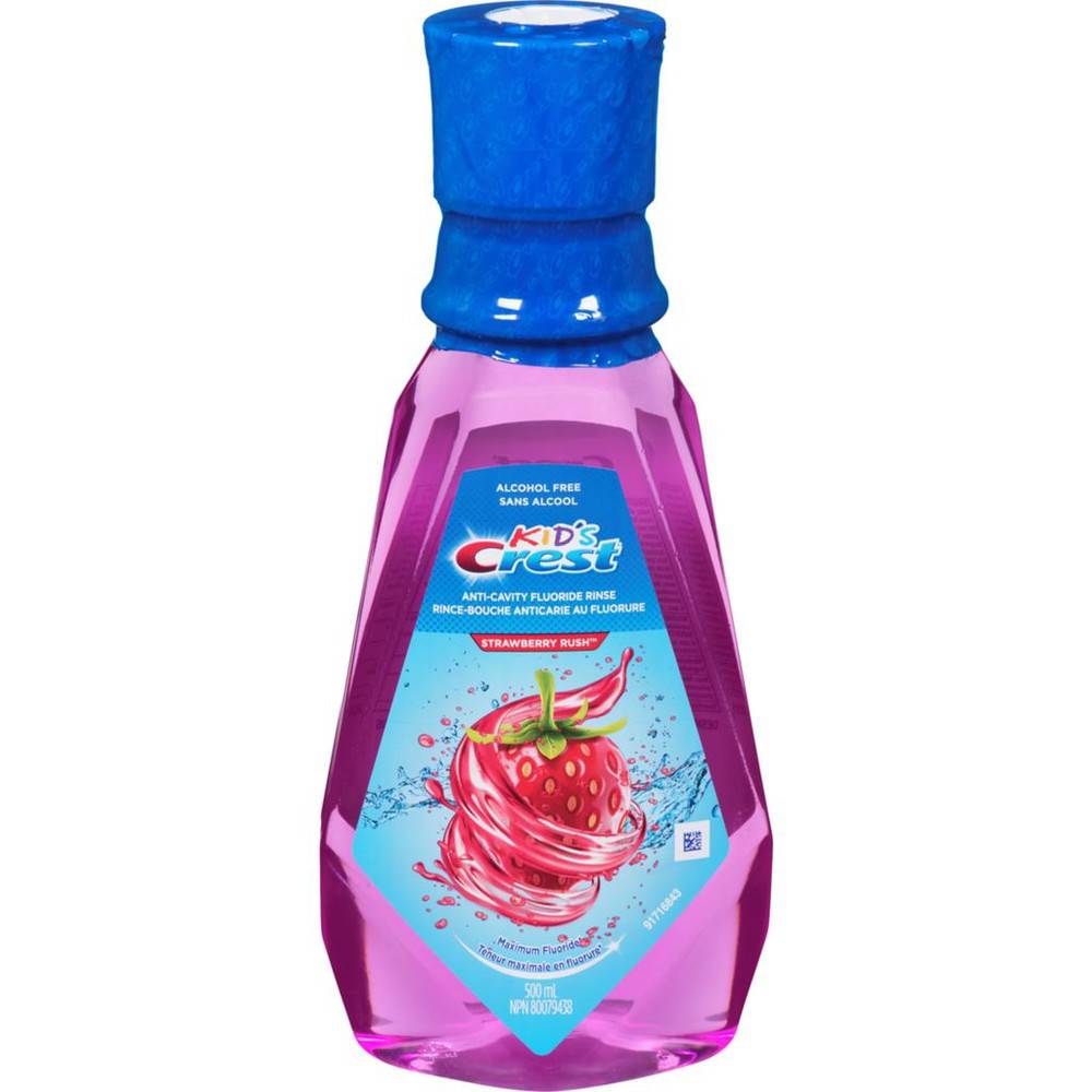 Crest Kid's Anticavity Fluoride Rinse, Strawberry Rush (500 ml)
