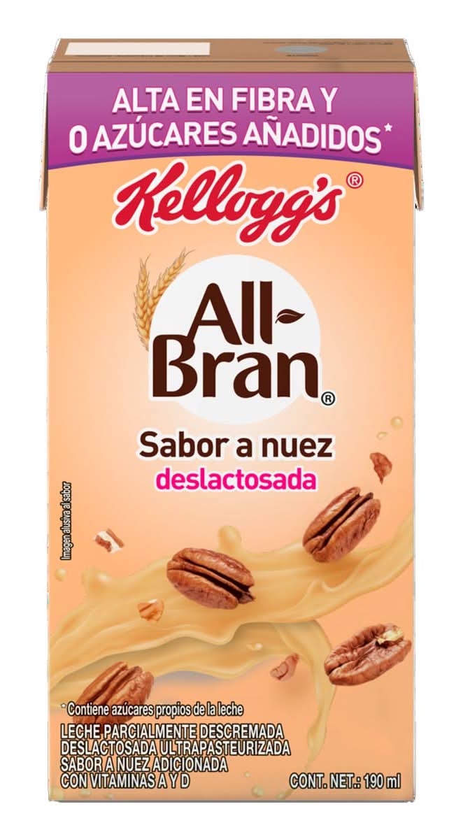Leche All Bran Nuez Deslac 190 Ml