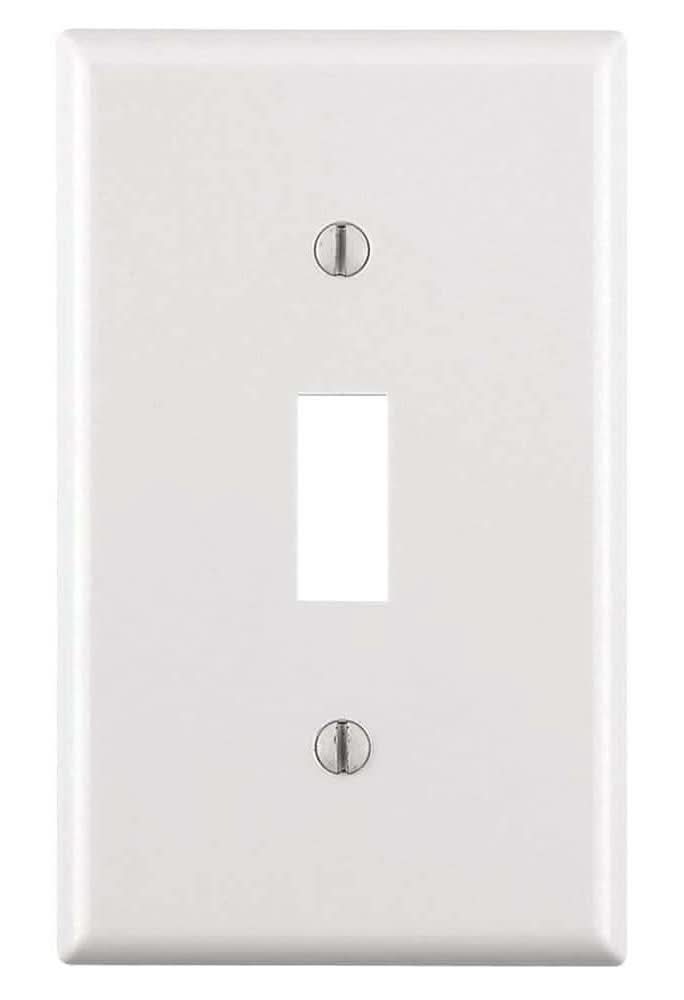 Leviton 1-Gang White Toggle Plastic Standard Wall Plate (1-Pack) 88001-W