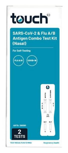 Touch Sars Cov 2 & Flu Antigen Nasal Combo Test Kit (2 pack)