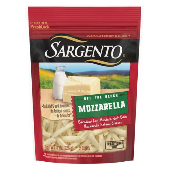 Order Sargento Natural Shredded Traditional Cut Part-Skim Mozzarella Cheese 8oz food online from Everyday Needs By Gopuff store, Fairfield on bringmethat.com