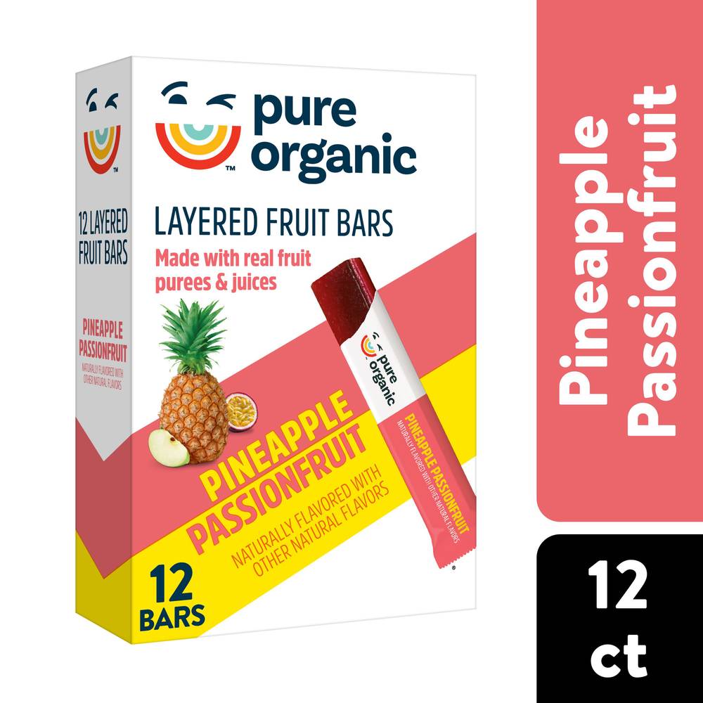 Pure Organic Layered Fruit Bars (12 ct) (pineapple-passionfruit)