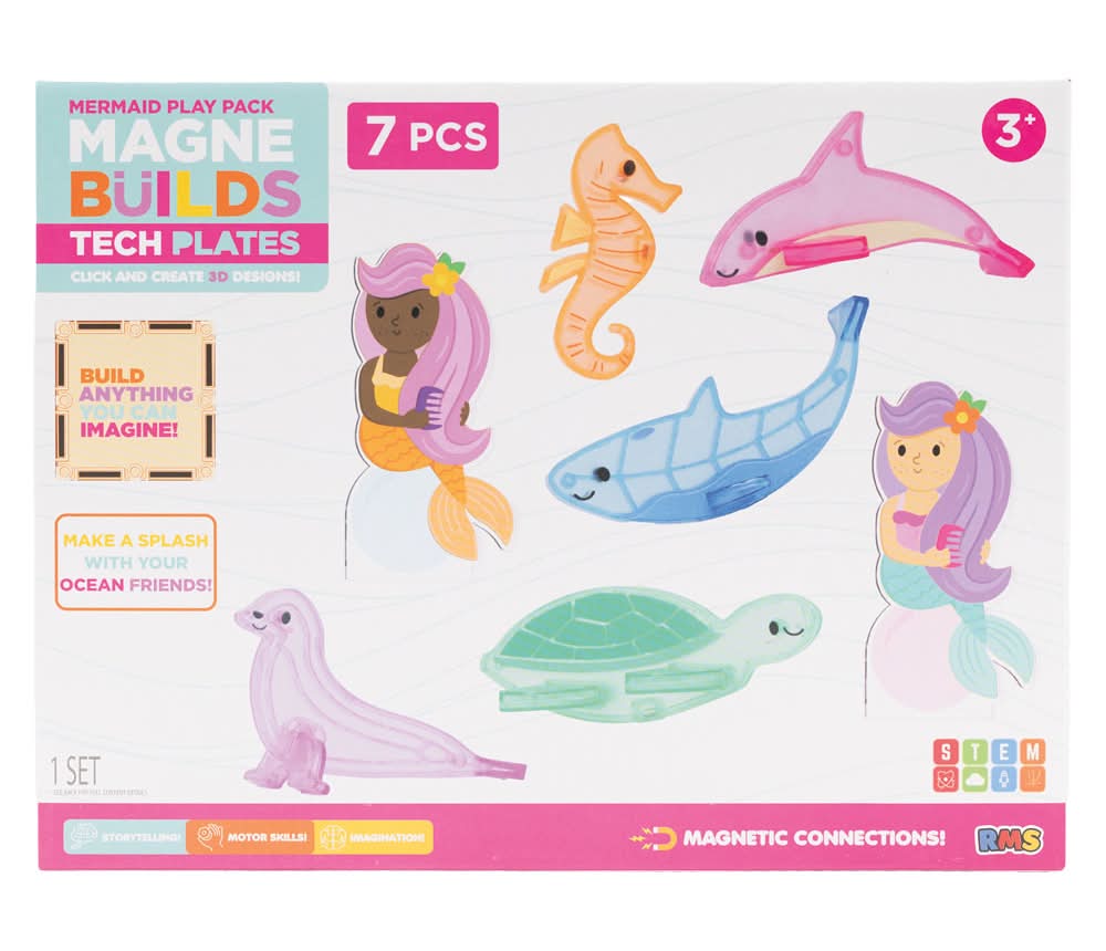 Magne Builds Mermaids Magnetic Character Set, 7Pc