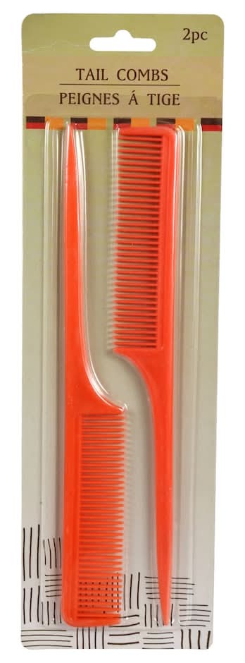 Urban Essence Plastic Tail Combs, Orange (2 ct)