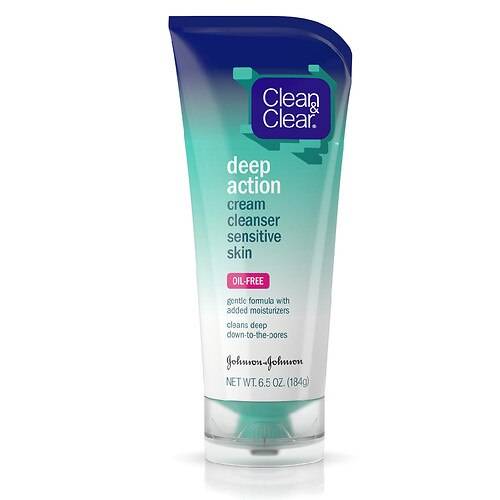Clean & Clear Deep Action Cream Face Wash For Sensitive Skin - 6.5 oz