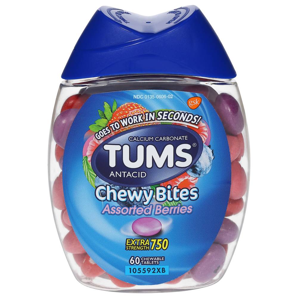 Tums Antacid Chewy Bites Assorted Berries (8 oz, 60 ct)