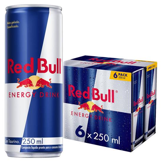 Red bull pack de bebida energética (6 un, 250 ml)