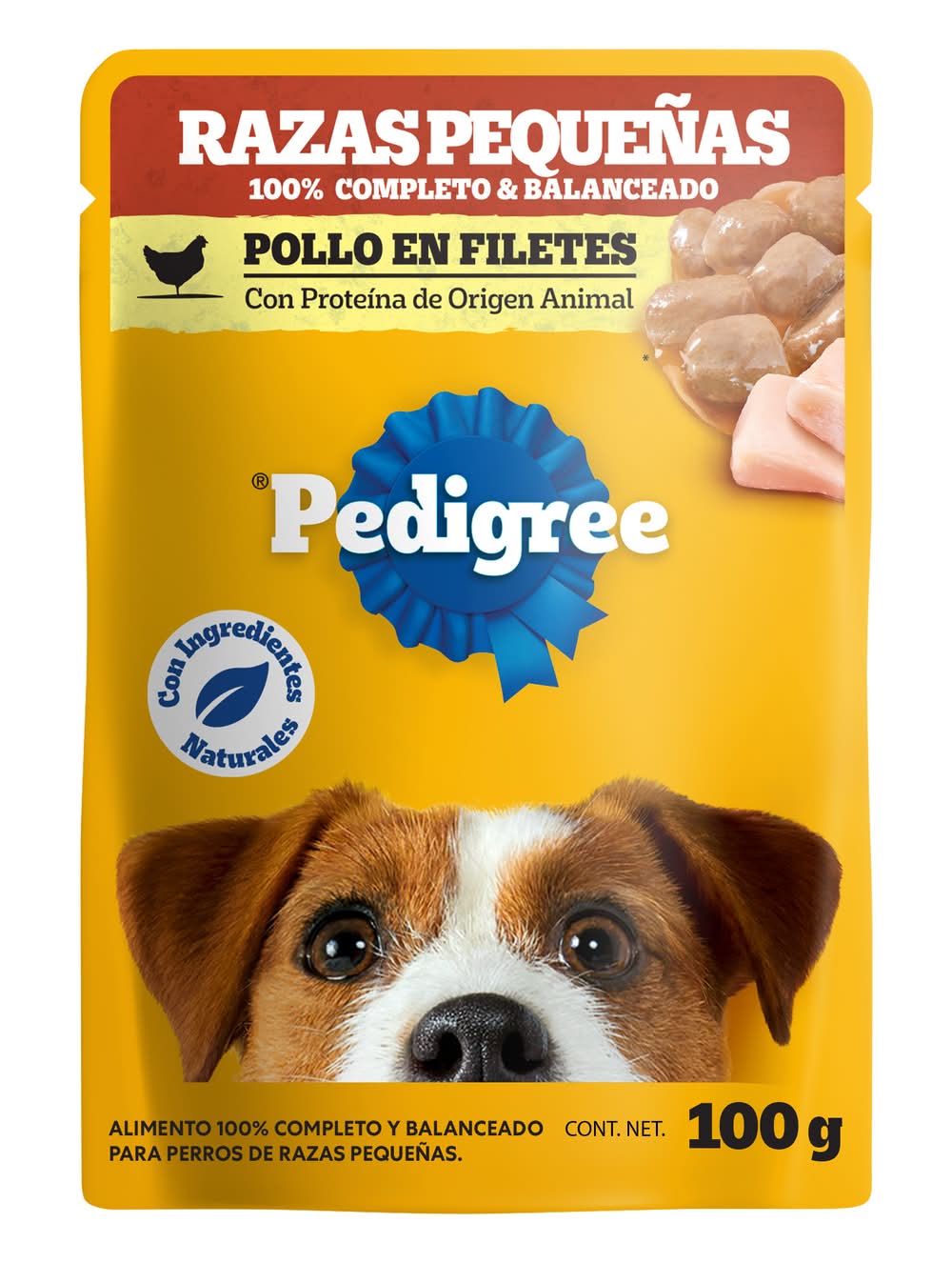 Pedigree · Alimento húmedo en filetes para perros, pollo, Razas Pequeñas (100 g)