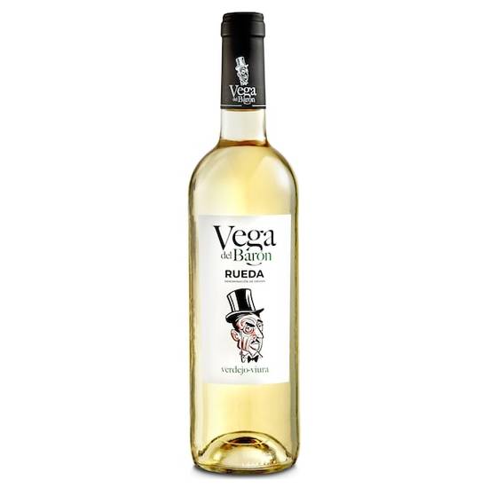 Vino blanco verdejo viura D.O. Rueda Vega del baron botella 75 cl