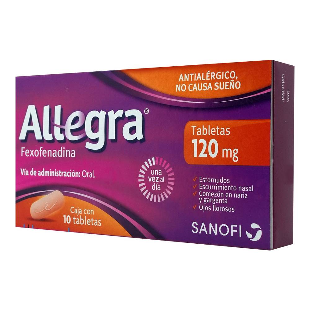 Sanofi · Allegra fexofenadina tabletas 120 mg (10 un)