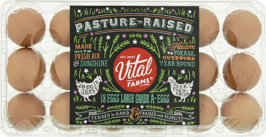 Vital Farms Pasture-Raised Large Eggs (18 ct)