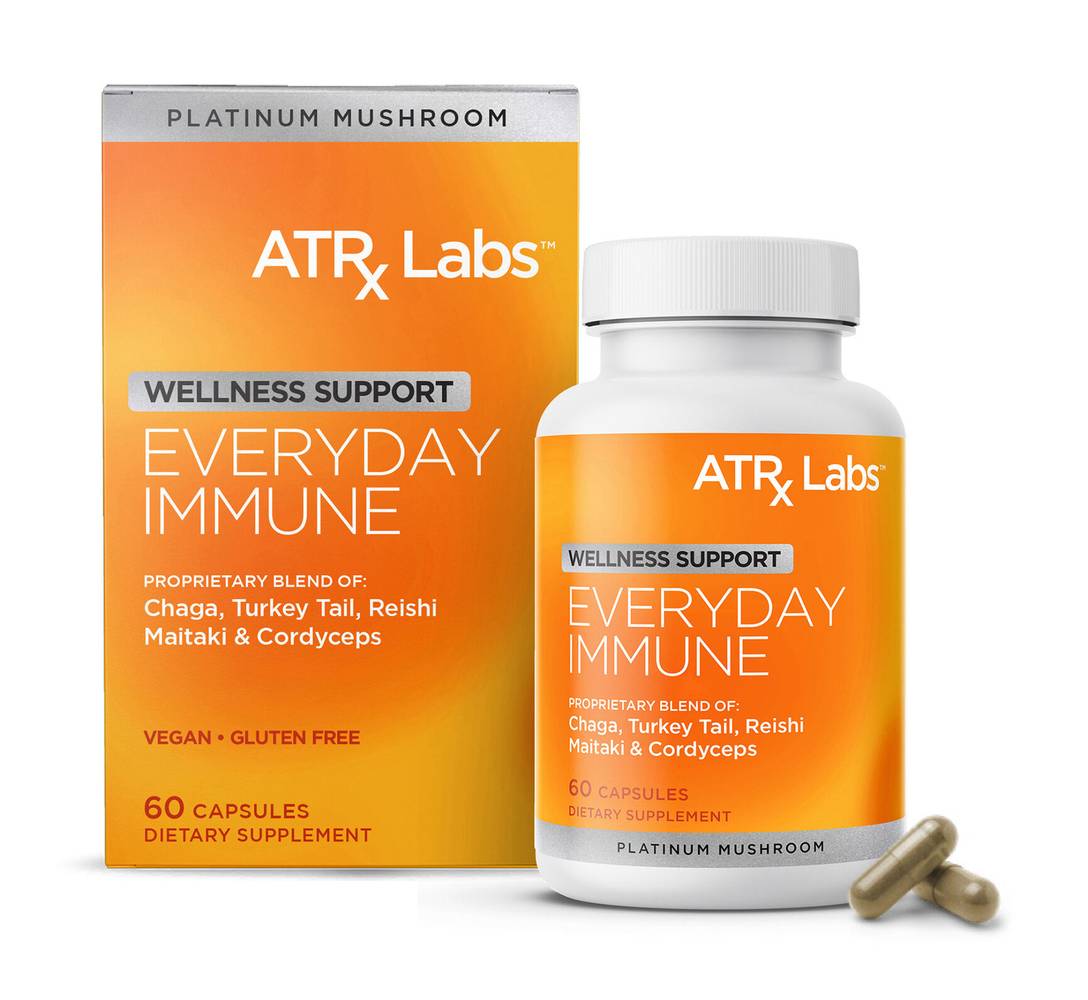 ATRx Labs Everyday Immune Wellness Support Platinum Mushroom Supplement (60 ct)