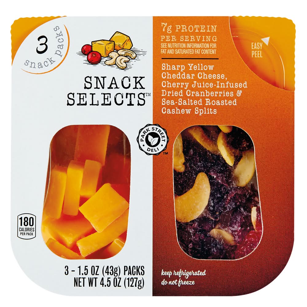 Park Street Deli Snack Select Sharp Yellow Cheddar (3 x 1.5 oz)