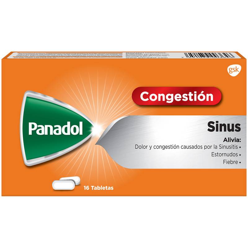 Gsk panadol acetaminofén 500 mg/5 mg/2 mg sinus (16 un)