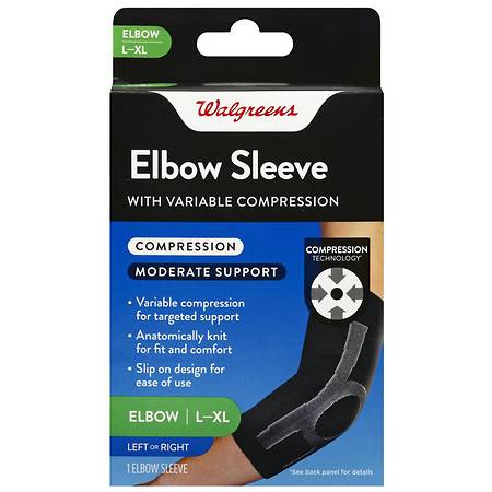 Walgreens Elbow Sleeve With Compression + Moderate Support L-Xl