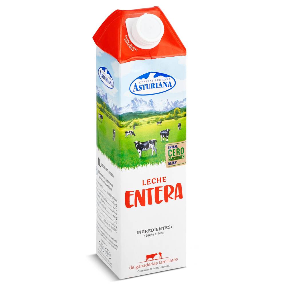 Leche Entera Central Lechera Asturiana Brik 1 L