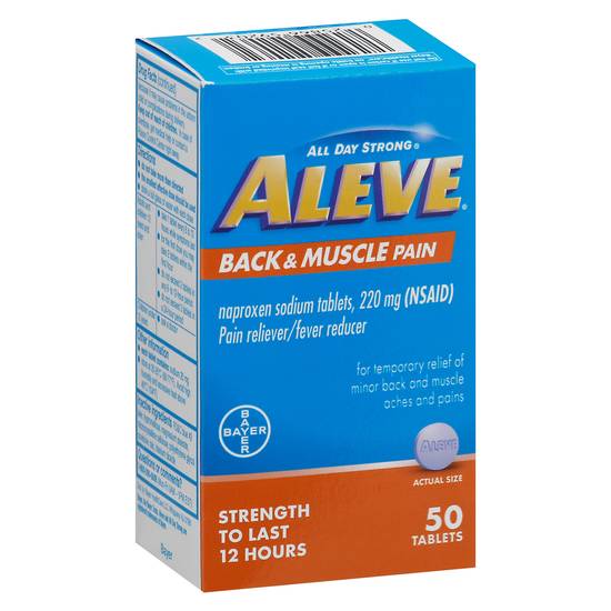 Aleve Naproxen Sodium 220 mg Back & Muscle Pain Reliever(50 Ct)
