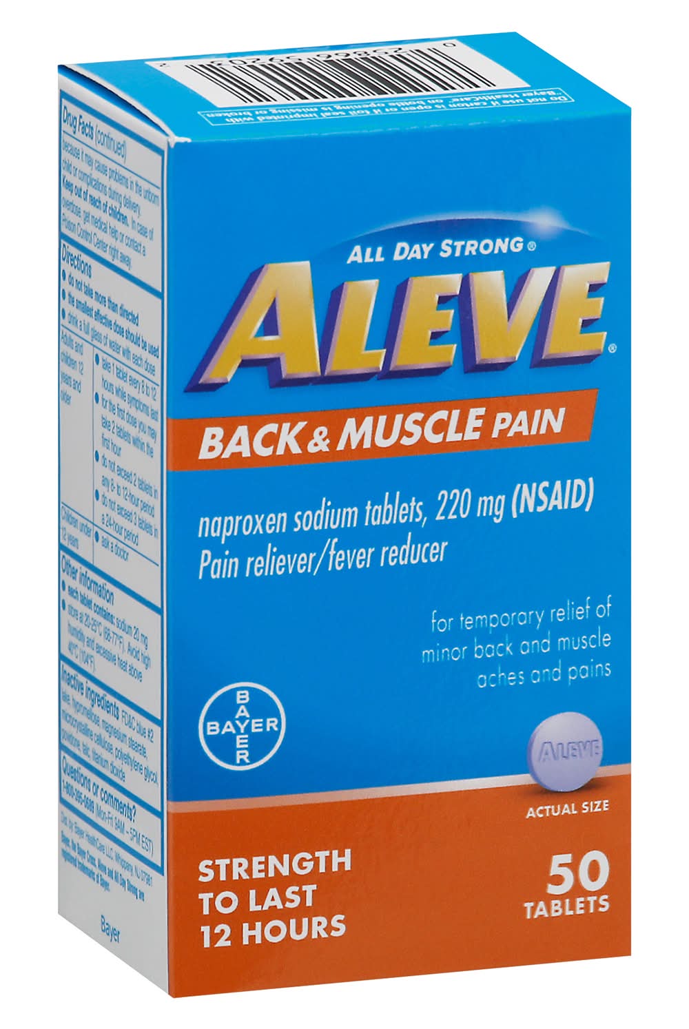 Aleve Naproxen Sodium 220 mg Back & Muscle Pain Reliever Tablets (50 ct)