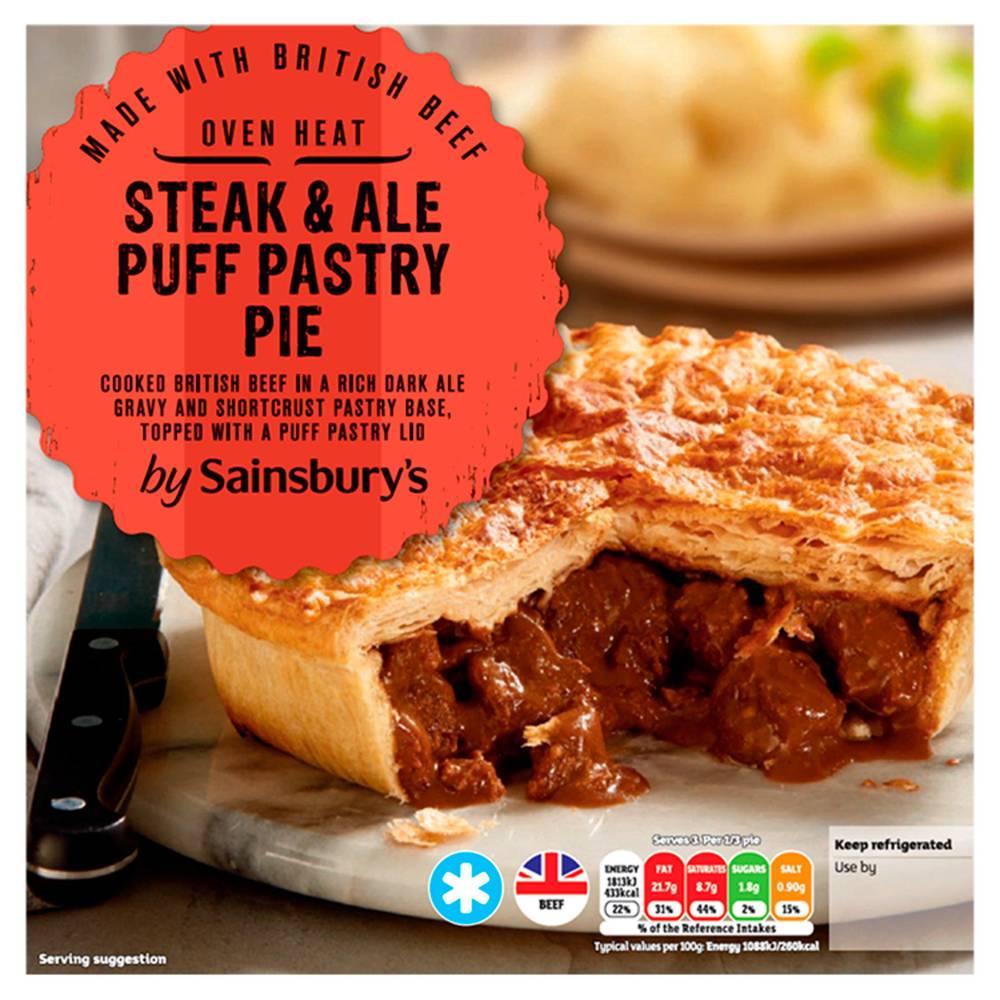 Sainsbury's Steak & Ale Puff Pastry Pie 500g