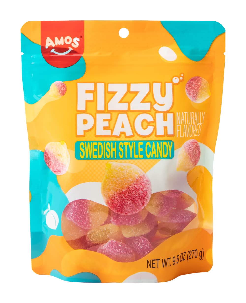 Amos® Fizzy Peach Swedish Style Candy 9.5oz Fizzy Peach