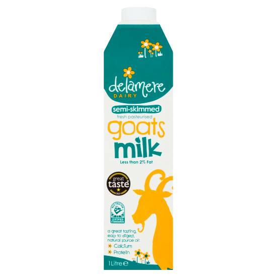 Delamere Dairy Semi-Skimmed Fresh Pasteurised Goats Milk 1 Litre