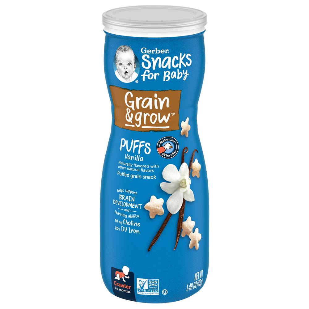 Gerber Snacks For Baby Grain & Grow Vanilla Puffs