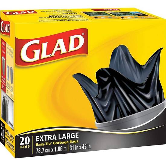 Glad Easy-Tie Extra Large Garbage Bags (20 ct)