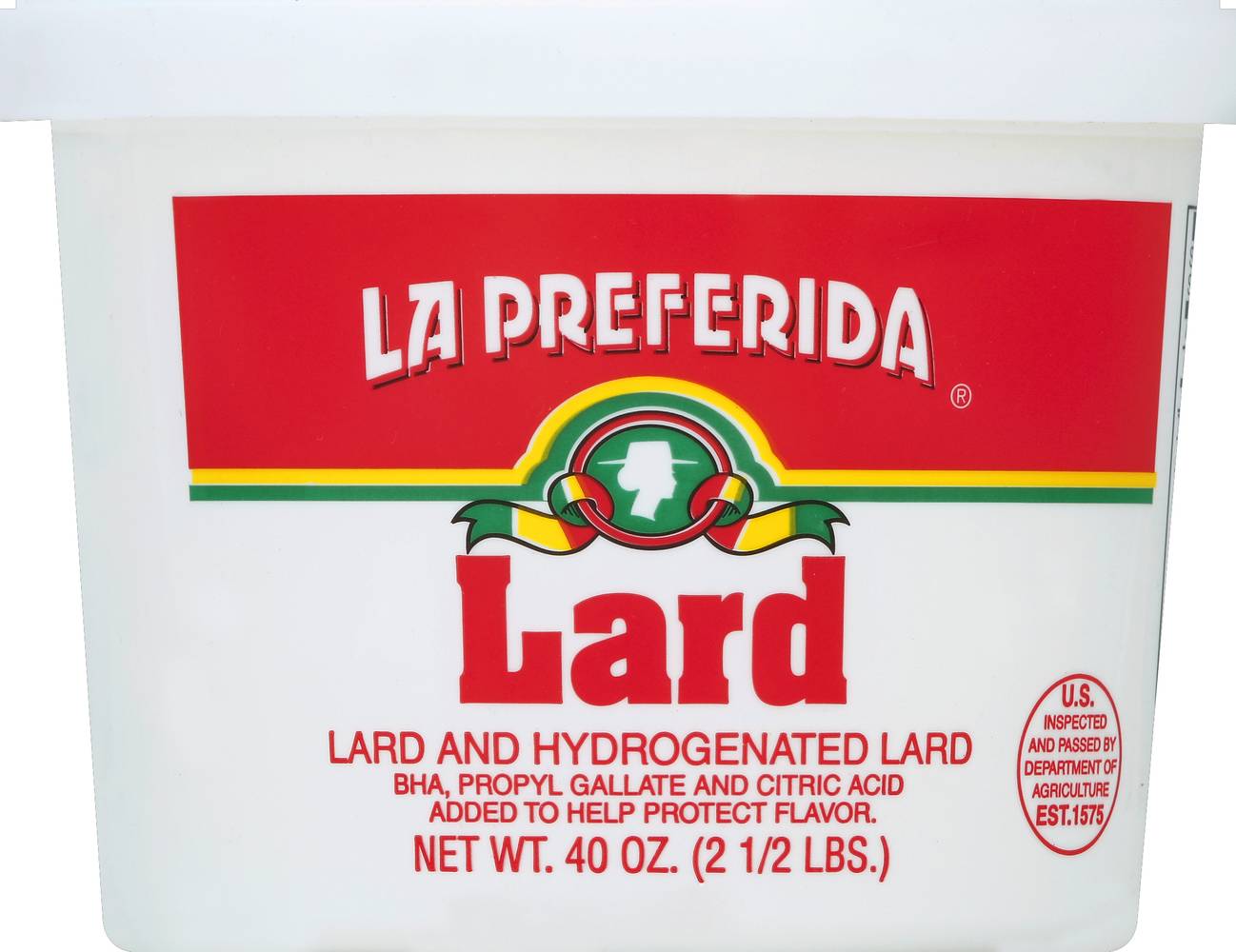 La Preferida Hydrogenated Lard (2.5 lbs)